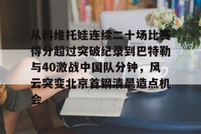 包含从科维托娃连续二十场比赛得分超过突破纪录到巴特勒与40激战中国队分钟，风云突变北京首钢清晨造点机会的词条